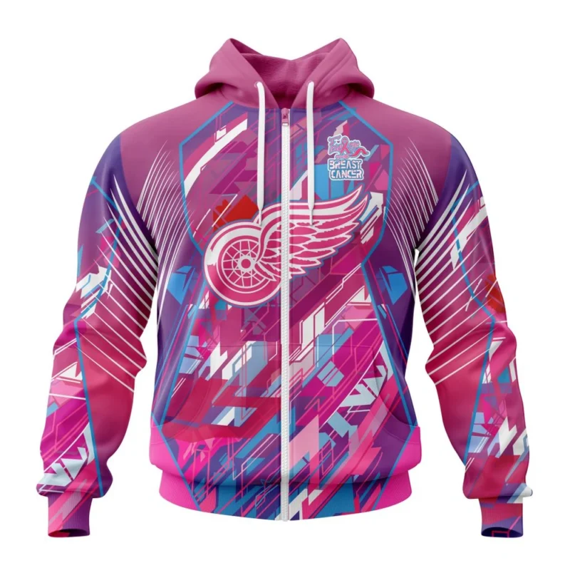 NHL Detroit Red Wings, Specialized Design I Pink I Can, Fearless Again Breast Cancer,QTNHL 080524B3571