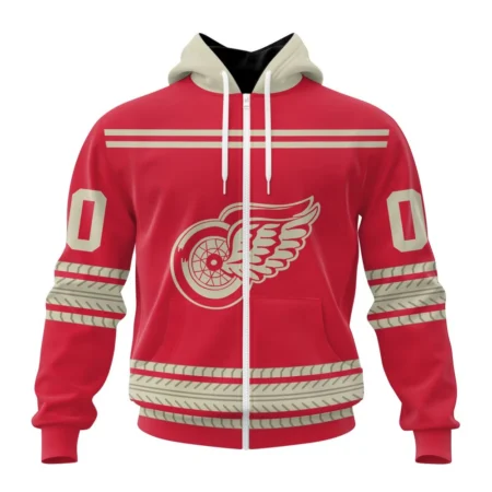 NHL Personalized Name And Number, Detroit Red Wings Special Two-Tone Design,QTNHL Personalized Name And Number,080524B463