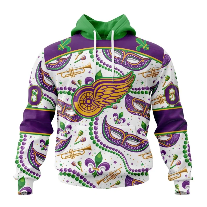 NHL Detroit Red Wings Special Mardi Gras Design,QTNHL080524A745