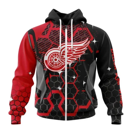 NHL Personalized Name And Number, Detroit Red Wings, Specialized Design With Motocross Syle ,QTNHL Personalized Name And Number,080524B78