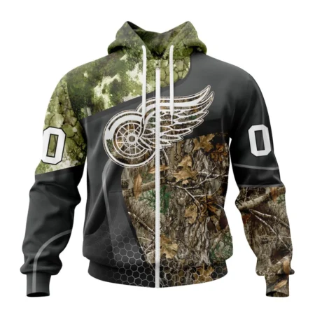 NHL Personalized Name And Number, Detroit Red Wings Special Hunting Camo Design,QTNHL Personalized Name And Number,080524B85