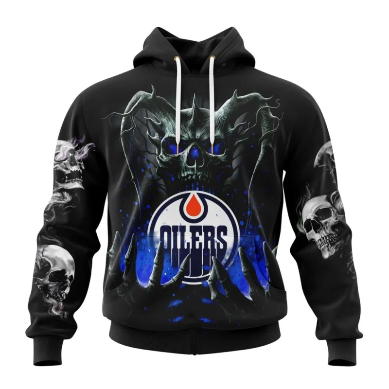 NHL Edmonton Oilers Special Skull Art Design,QTNHL080524A1219