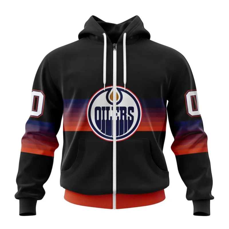 NHL Personalized Name And Number, Edmonton Oilers Special Black And Gradient Design,QTNHL Personalized Name And Number,080524B1412