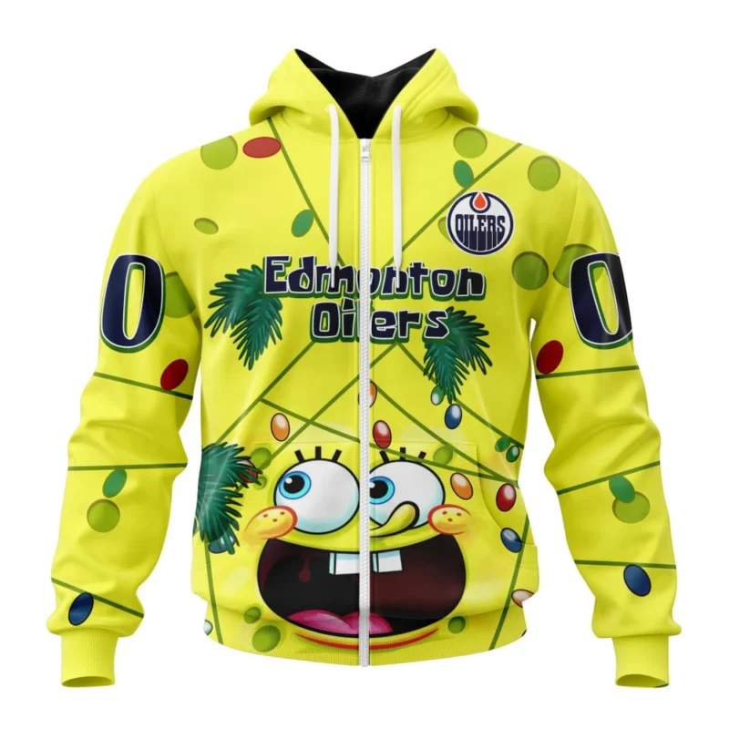 Edmonton Oilers Specialized Jersey With Spongebob ,QTNHL Personalized Name And Number,080524B149