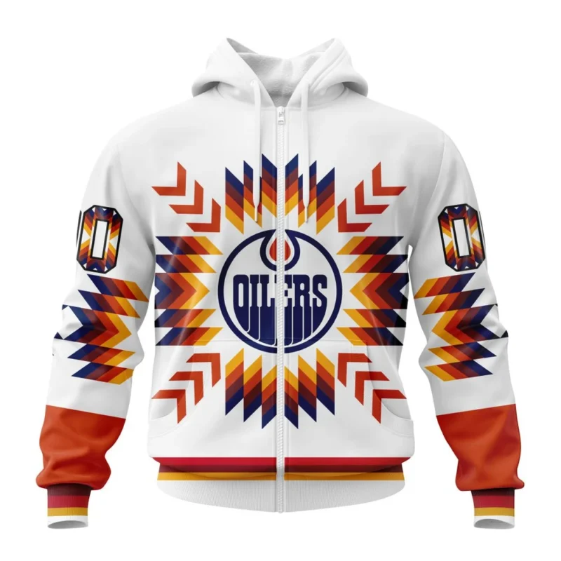 NHL Personalized Name And Number, Edmonton Oilers Special Design With Native Pattern,QTNHL Personalized Name And Number,080524B1584