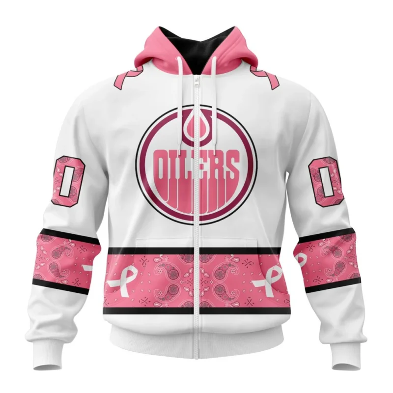 NHL Personalized Name And Number, Edmonton Oilers In Classic Style With Paisley, In October We Wear Pink Breast Cancer,QTNHL Personalized Name And Number,080524B1675