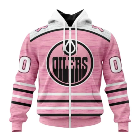 NHL Personalized Name And Number, Edmonton Oilers Special Pink Fight Breast Cancer Design,QTNHL Personalized Name And Number,080524B1749