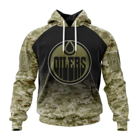 NHL Edmonton Oilers Special Camo Design For Remembrance Day,QTNHL080524A1781