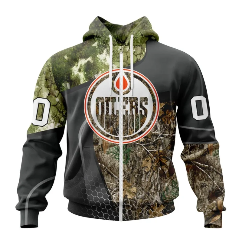 NHL Personalized Name And Number, Edmonton Oilers Special Hunting Camo Design,QTNHL Personalized Name And Number,080524B180