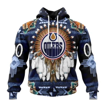 NHL Edmonton Oilers Special Native Costume Design,QTNHL080524A22