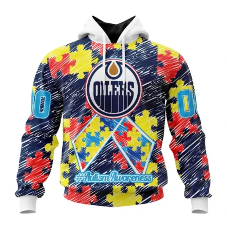 NHL Edmonton Oilers Special Autism Awareness Design,QTNHL080524A2479