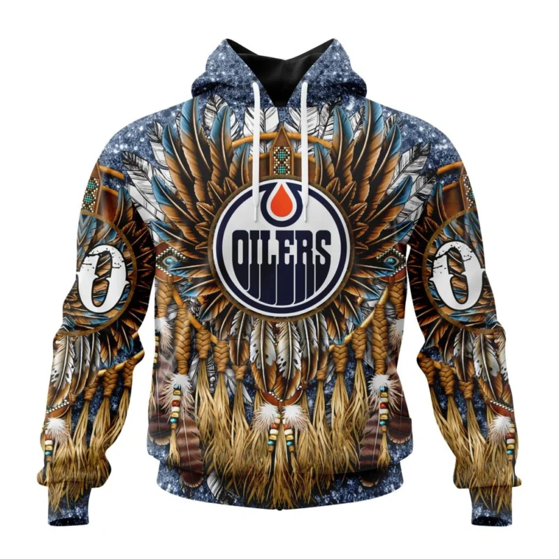 NHL Edmonton Oilers Special Native Costume Design,QTNHL080524A2742