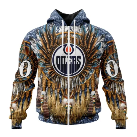 NHL Personalized Name And Number, Edmonton Oilers Special Native Costume Design,QTNHL Personalized Name And Number,080524B2742