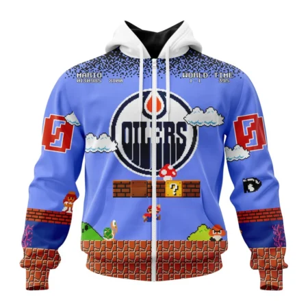 NHL Personalized Name And Number, Edmonton Oilers Special Kits With Super Mario Game Design,QTNHL Personalized Name And Number,080524B285