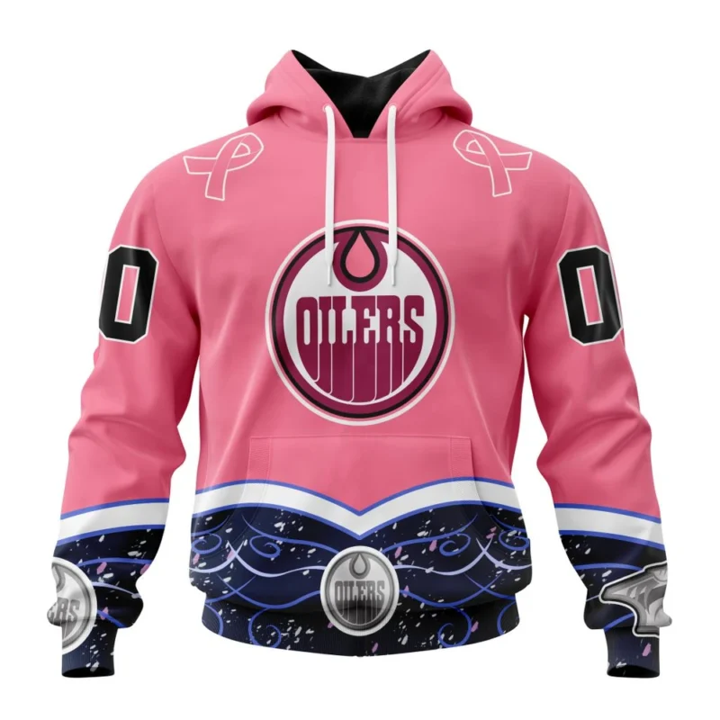 NHL Edmonton Oilers, Specialized Unisex For Hockey Fights Cancer,QTNHL080524A311