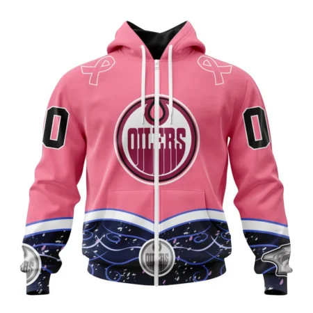 NHL Personalized Name And Number, Edmonton Oilers, Specialized Unisex For Hockey Fights Cancer,QTNHL Personalized Name And Number,080524B311