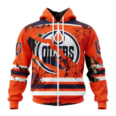 NHL Personalized Name And Number, Edmonton Oilers, Specialized Design Jersey With Your Ribs For Halloween,QTNHL Personalized Name And Number,080524B387