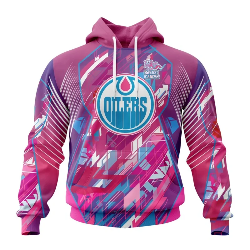 NHL Edmonton Oilers, Specialized Design I Pink I Can, Fearless Again Breast Cancer,QTNHL080524A390