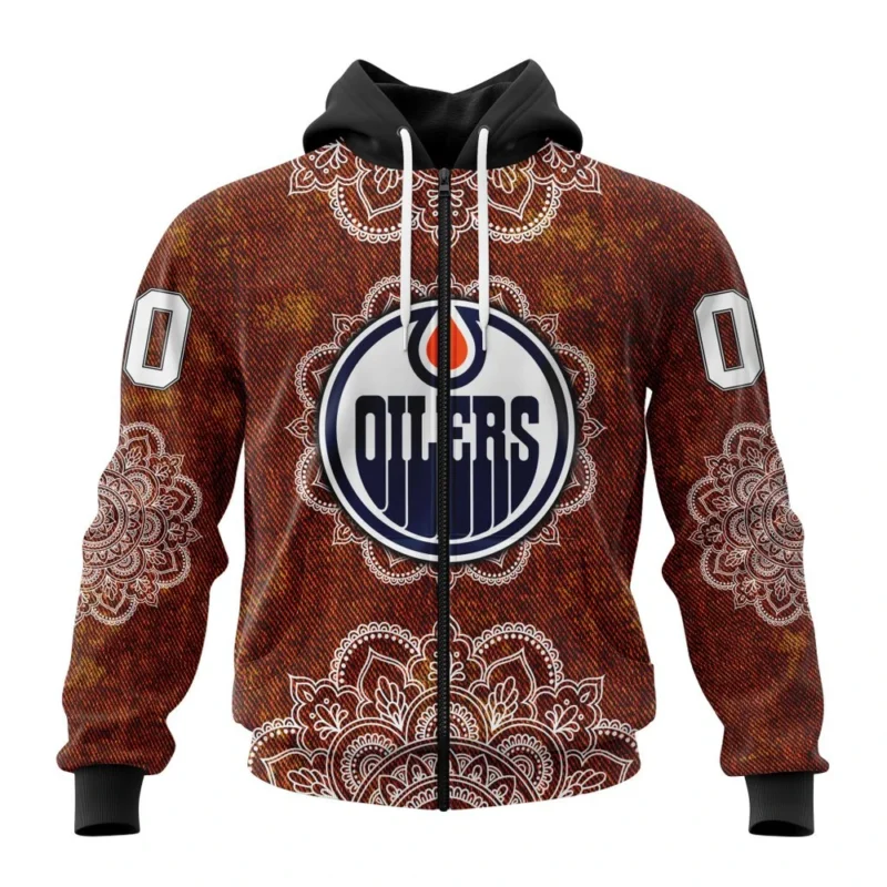 NHL Personalized Name And Number, Edmonton Oilers, Specialized Mandala Style,QTNHL Personalized Name And Number,080524B430