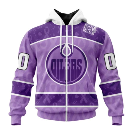 NHL Personalized Name And Number, Edmonton Oilers New Lavender Hockey Fight Cancer,QTNHL Personalized Name And Number,080524B89