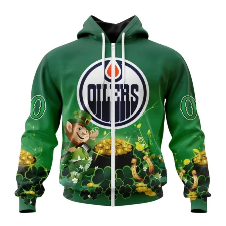 NHL Personalized Name And Number, Edmonton Oilers Special Design For St. Patrick' Day,QTNHL Personalized Name And Number,080524B905