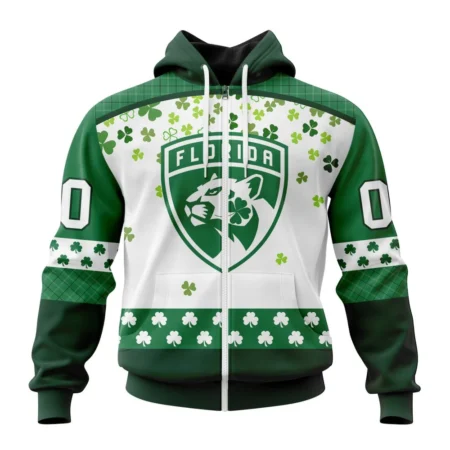 NHL Personalized Name And Number, Florida Panthers Special Design For St. Patrick Day,QTNHL Personalized Name And Number,080524B1249