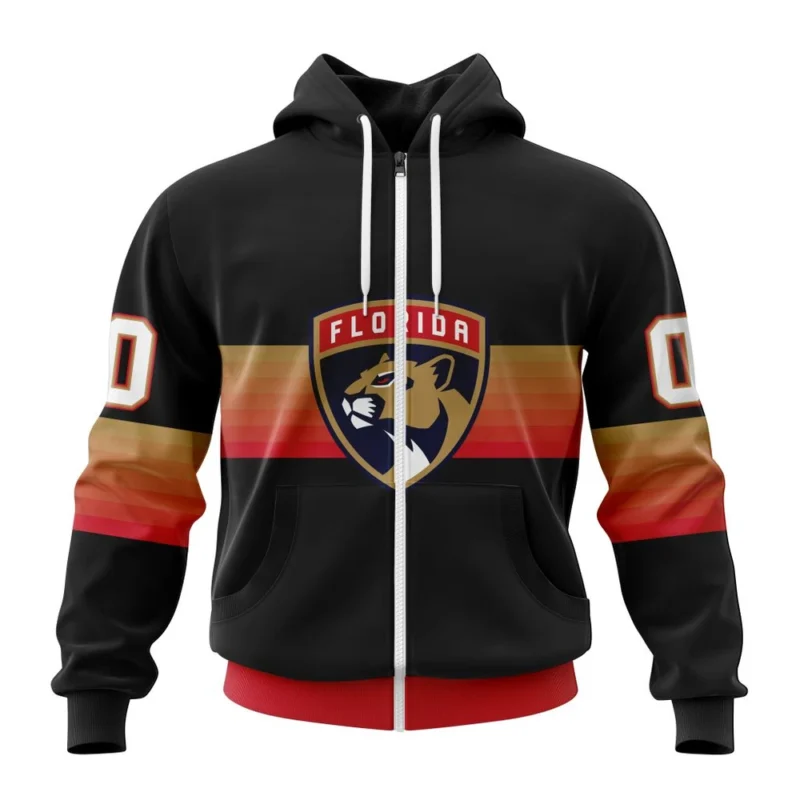 NHL Personalized Name And Number, Florida Panthers Special Black And Gradient Design,QTNHL Personalized Name And Number,080524B1411