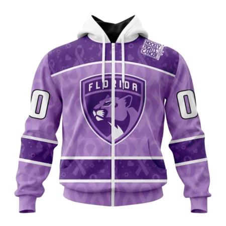 NHL Personalized Name And Number, Florida Panthers New Lavender Hockey Fight Cancer,QTNHL Personalized Name And Number,080524B1488