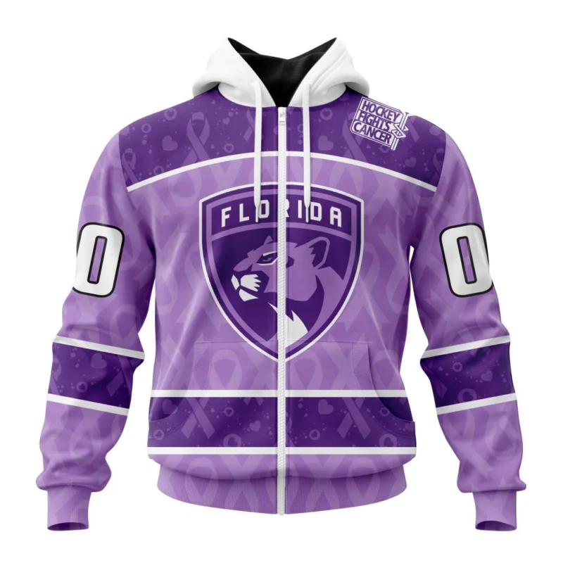 NHL Personalized Name And Number, Florida Panthers New Lavender Hockey Fight Cancer,QTNHL Personalized Name And Number,080524B1488