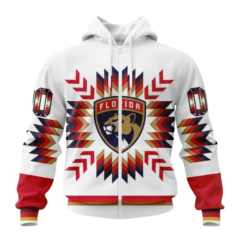 NHL Personalized Name And Number, Florida Panthers Special Design With Native Pattern,QTNHL Personalized Name And Number,080524B1583