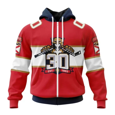 NHL Personalized Name And Number, Florida Panthers  Home With 30Th Anniversary Logo,QTNHL Personalized Name And Number,080524B1694