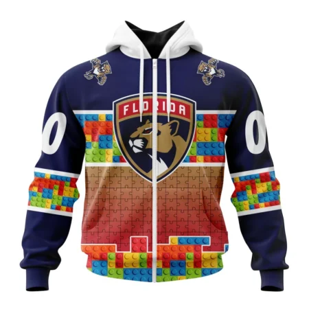 NHL Personalized Name And Number, Florida Panthers Special Autism Awareness Design ,QTNHL Personalized Name And Number,080524B2241