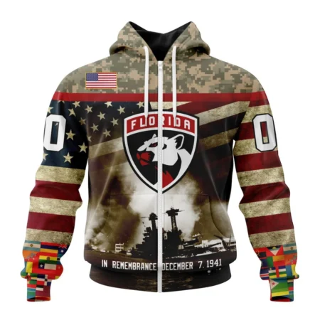 NHL Florida Panthers, Specialized Unisex Kits Remember Pearl Harbor,QTNHL 080524B2986