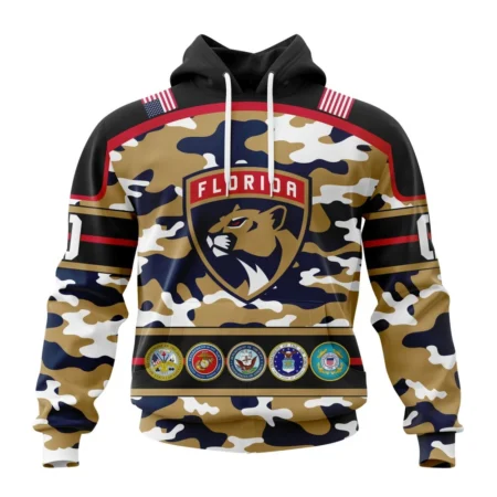 NHL Florida Panthers, Specialized Design Wih Camo Team Color And Military Force Logo,QTNHL080524A3538