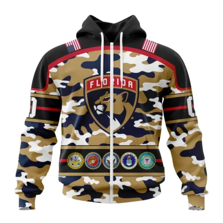 NHL Florida Panthers, Specialized Design Wih Camo Team Color And Military Force Logo,QTNHL 080524B3538