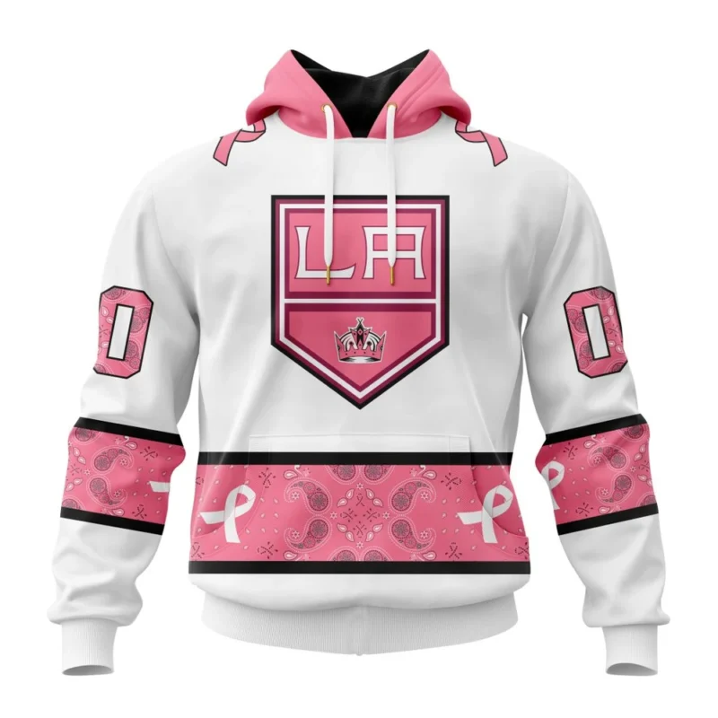 NHL Los Angeles Kings In Classic Style With Paisley, In October We Wear Pink Breast Cancer,QTNHL080524A1673