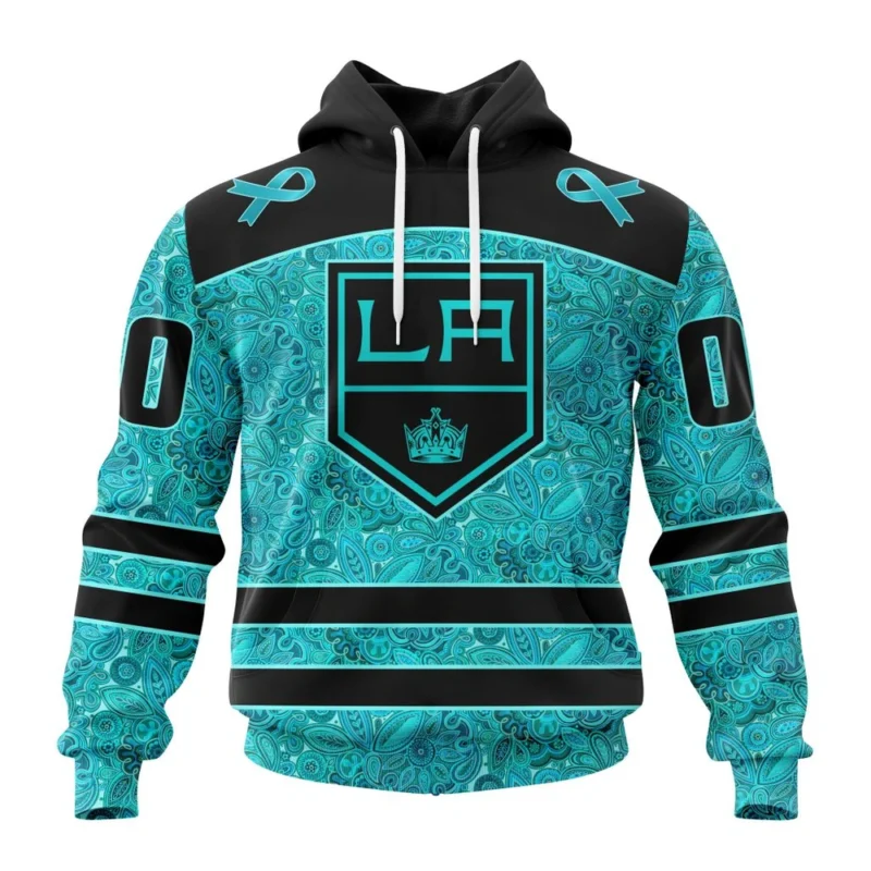 NHL Los Angeles Kings Special Design Fight Ovarian Cancer,QTNHL080524A2421