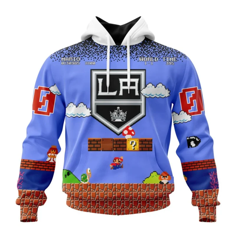 NHL Los Angeles Kings Special Kits With Super Mario Game Design,QTNHL080524A2449