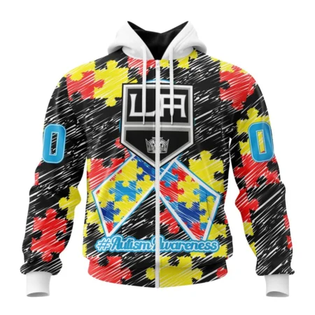 NHL Personalized Name And Number, Los Angeles Kings Special Autism Awareness Design,QTNHL Personalized Name And Number,080524B2477