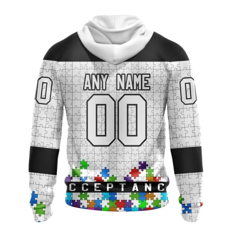 NHL Personalized Name And Number, Los Angeles Kings, Specialized Unisex Kits Hockey Fights Against Autism,QTNHL Personalized Name And Number,080524B2661