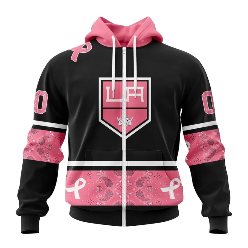 NHL Los Angeles Kings, Specialized Design In Classic Style With Paisley, In October We Wear Pink Breast Cancer,QTNHL 080524B3594