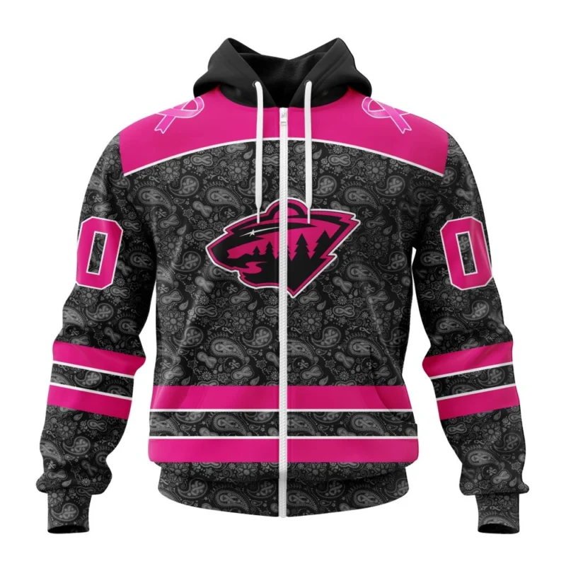 NHL Personalized Name And Number, Minnesota Wild Special Pink In The Rink Fight Breast Cancer,QTNHL Personalized Name And Number,080524B109