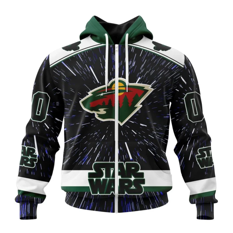 NHL Personalized Name And Number, Minnesota Wild Special Star Wars Design,QTNHL Personalized Name And Number,080524B1122