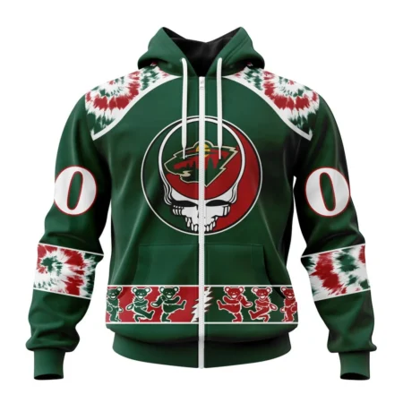 NHL Personalized Name And Number, Minnesota Wild Special Grateful Dead Design,QTNHL Personalized Name And Number,080524B116