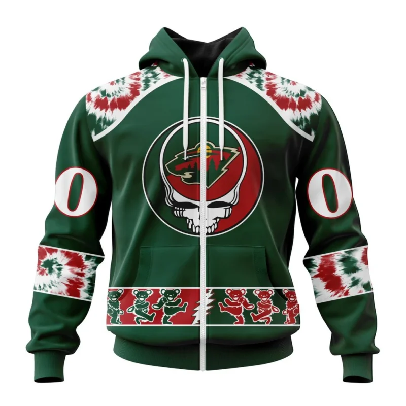 NHL Personalized Name And Number, Minnesota Wild Special Grateful Dead Design,QTNHL Personalized Name And Number,080524B116