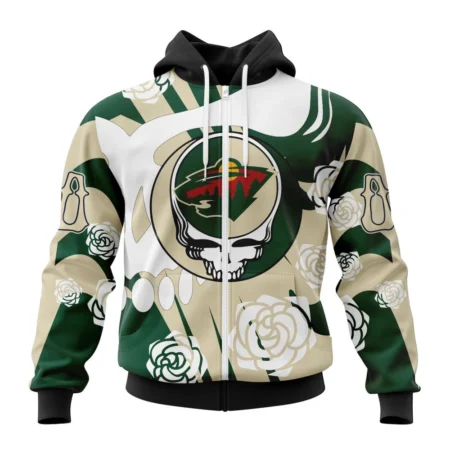 NHL Personalized Name And Number, Minnesota Wild Special Grateful Dead Design,QTNHL Personalized Name And Number,080524B1278