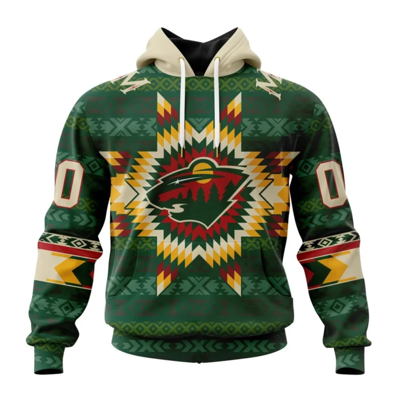 NHL Minnesota Wild Special Design With Native Pattern,QTNHL080524A1330