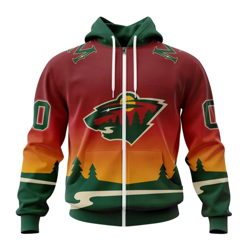 NHL Personalized Name And Number, Minnesota Wild Personalize Gradient Series Concept,QTNHL Personalized Name And Number,080524B1349