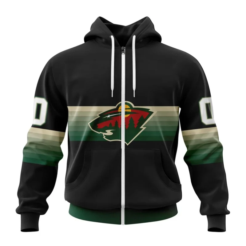 NHL Personalized Name And Number, Minnesota Wild Special Black And Gradient Design,QTNHL Personalized Name And Number,080524B1409