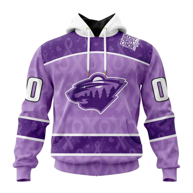 NHL Minnesota Wild New Lavender Hockey Fight Cancer,QTNHL080524A1485